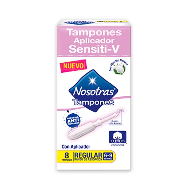 Nosotras Tampones con Aplicador Regular Sensiti-V Perú