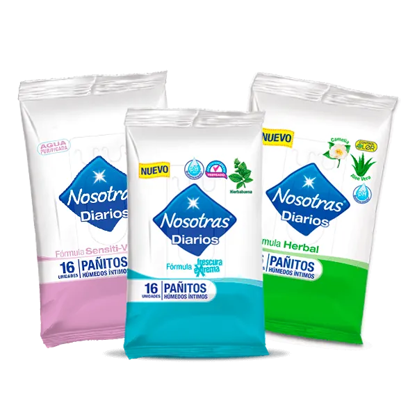 Pañitos húmedos íntimos para mujeres.